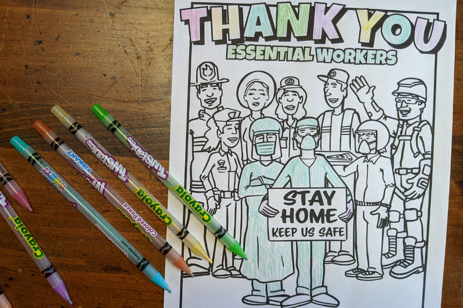 essential workers coloring